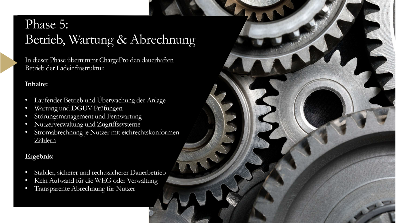 Phase 5: Betrieb, Wartung & Abrechnung Phase 5: Betrieb, Wartung & Abrechnung